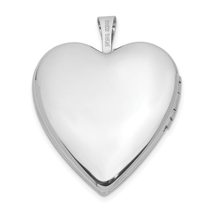 14K White Gold Pink and Green Enamel Rose I LOVE YOU Script 20mm Heart Locket