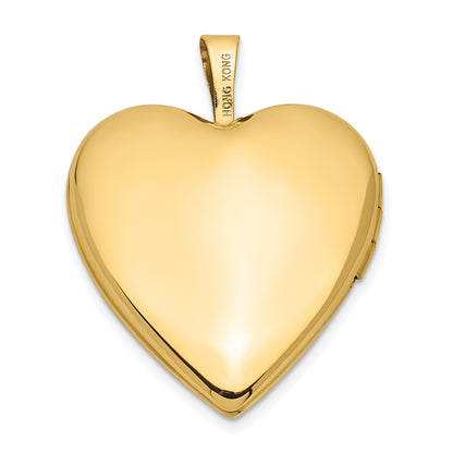 14K Pink and Green Enamel Rose 20mm Heart Locket