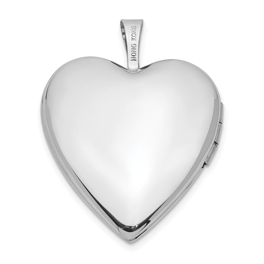 14K 20mm White Gold MOM w/Hearts Heart Locket