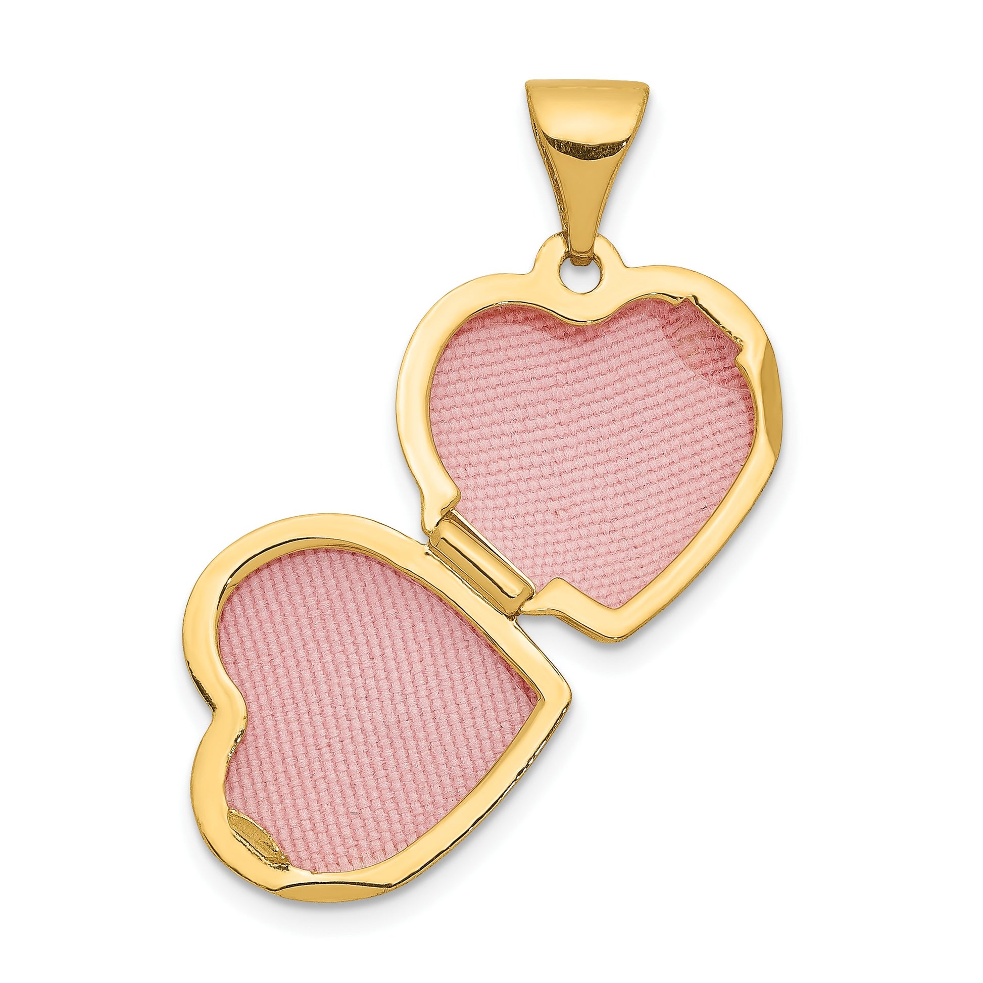 14k with White Rhodium Diamond Star 12mm Heart Locket