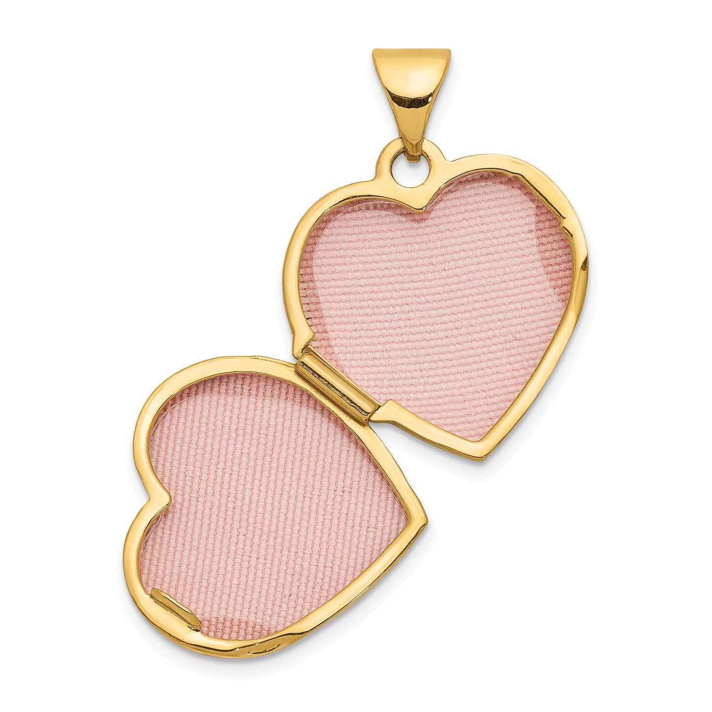 14k with White Rhodium Footprints with Poem on Reverse 15mm Heart Locket