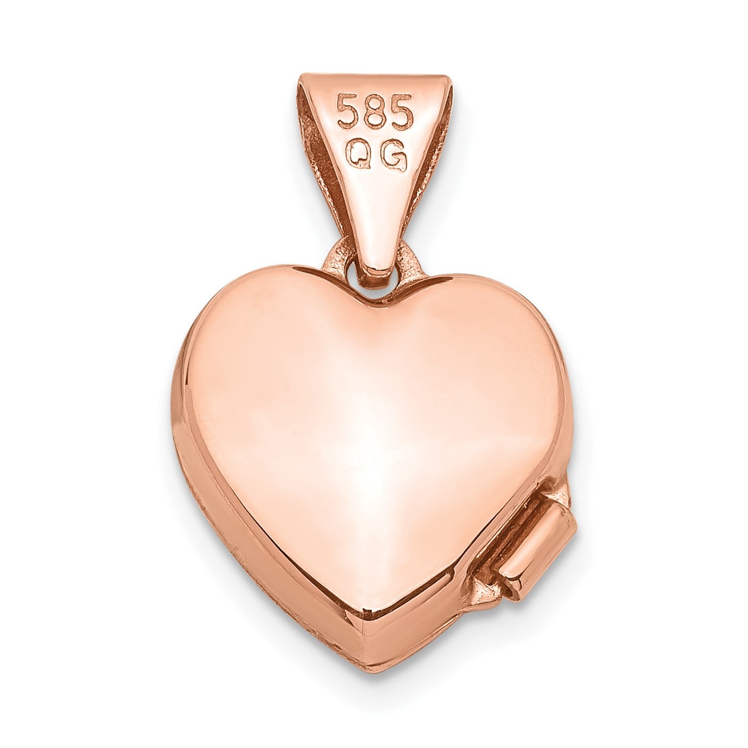14k Rose Gold Scroll Border 10mm Heart Locket