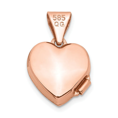 14k Rose Gold Scroll Border 10mm Heart Locket