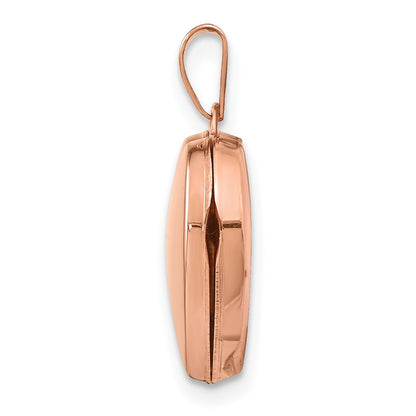 14k Rose Gold Polished Plain 15mm Heart Locket