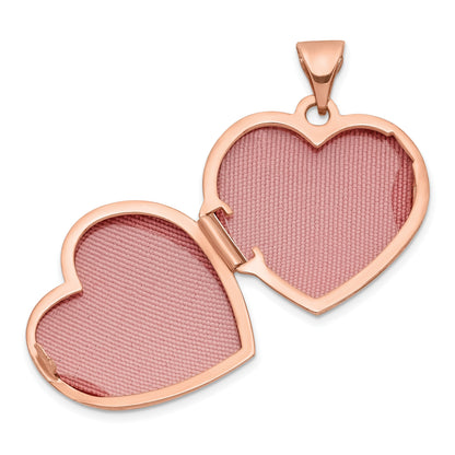 14k Rose Gold Polished Domed 18mm Heart Locket