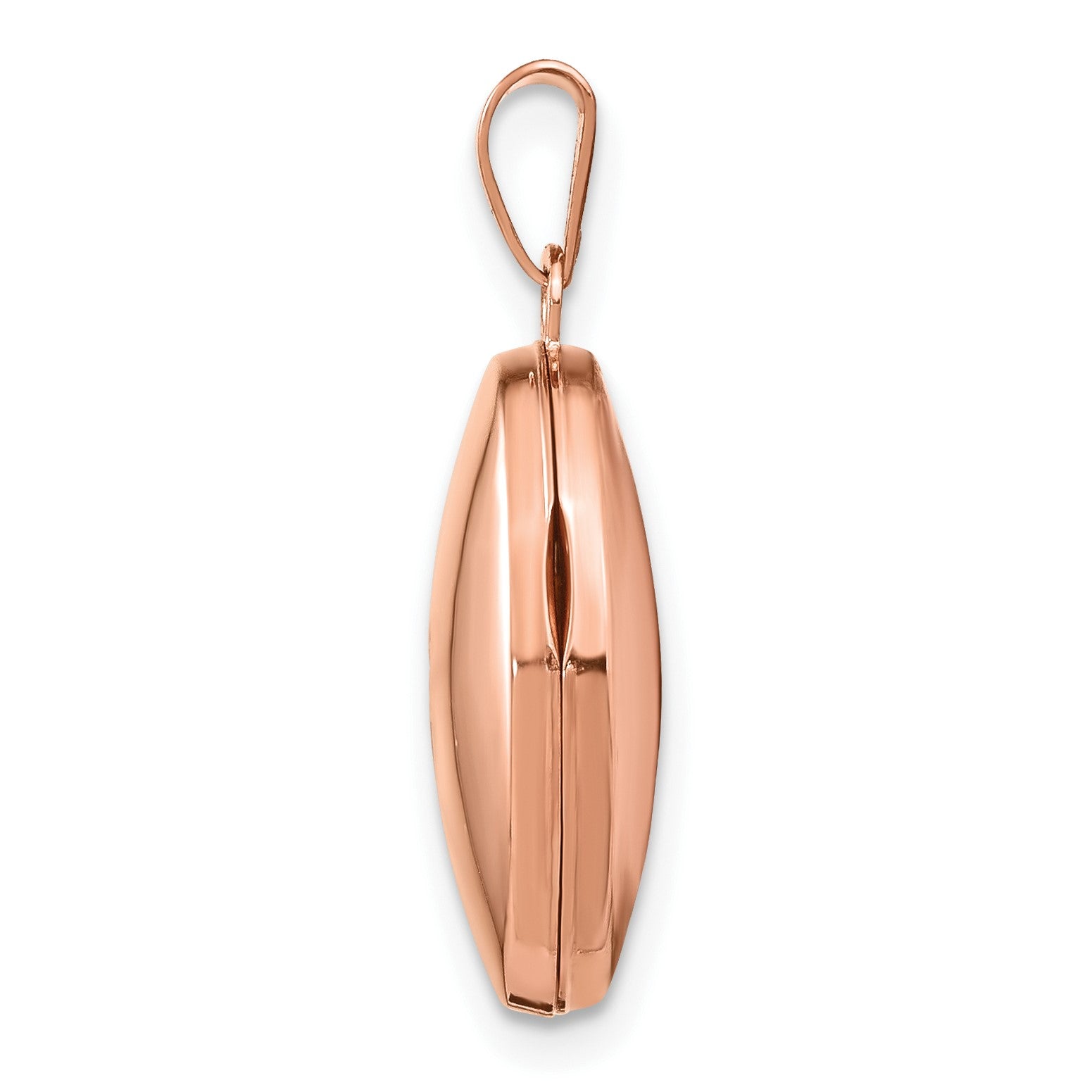14k Rose Gold Diamond Star 17mm Oval Locket
