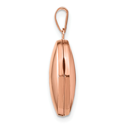 14k Rose Gold Diamond Star 17mm Oval Locket