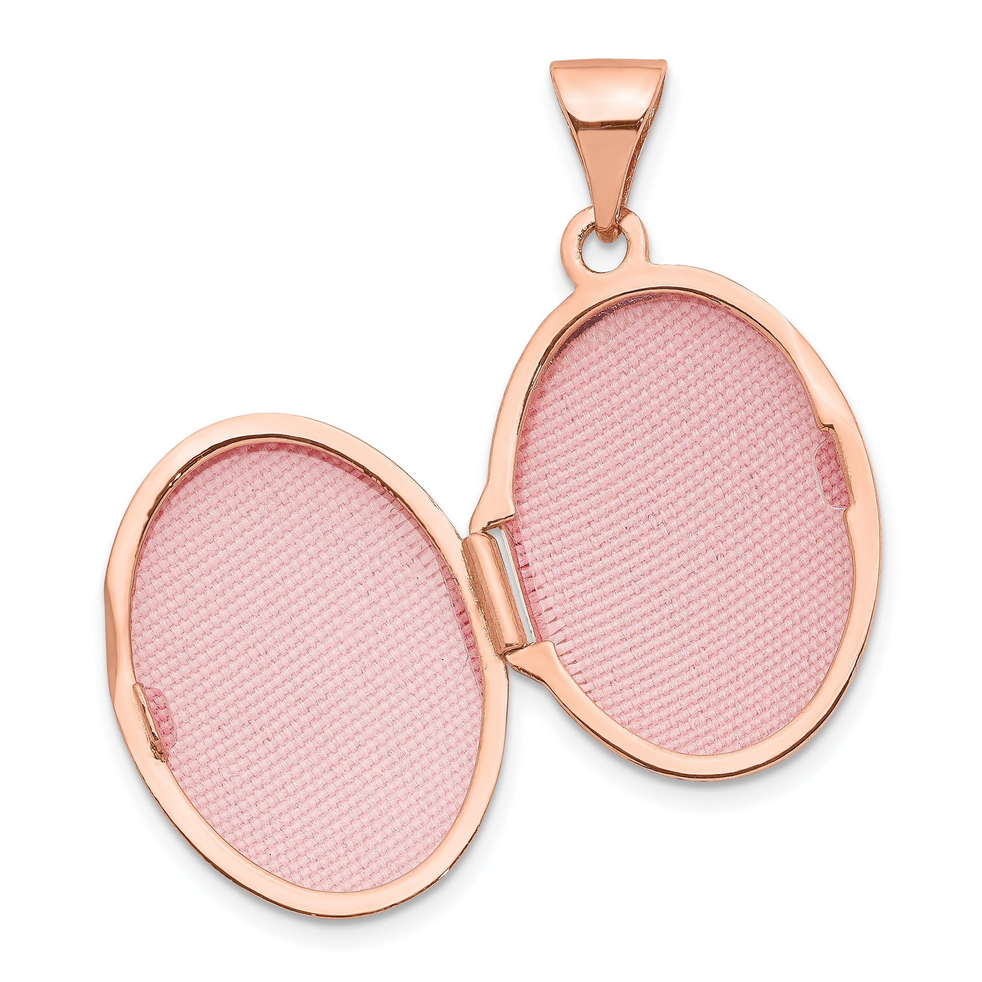 14k Rose Gold Diamond Star 17mm Oval Locket