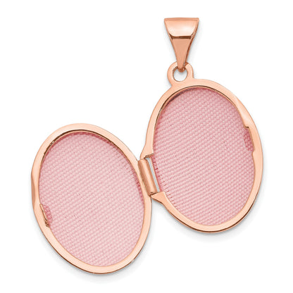 14k Rose Gold Diamond Star 17mm Oval Locket