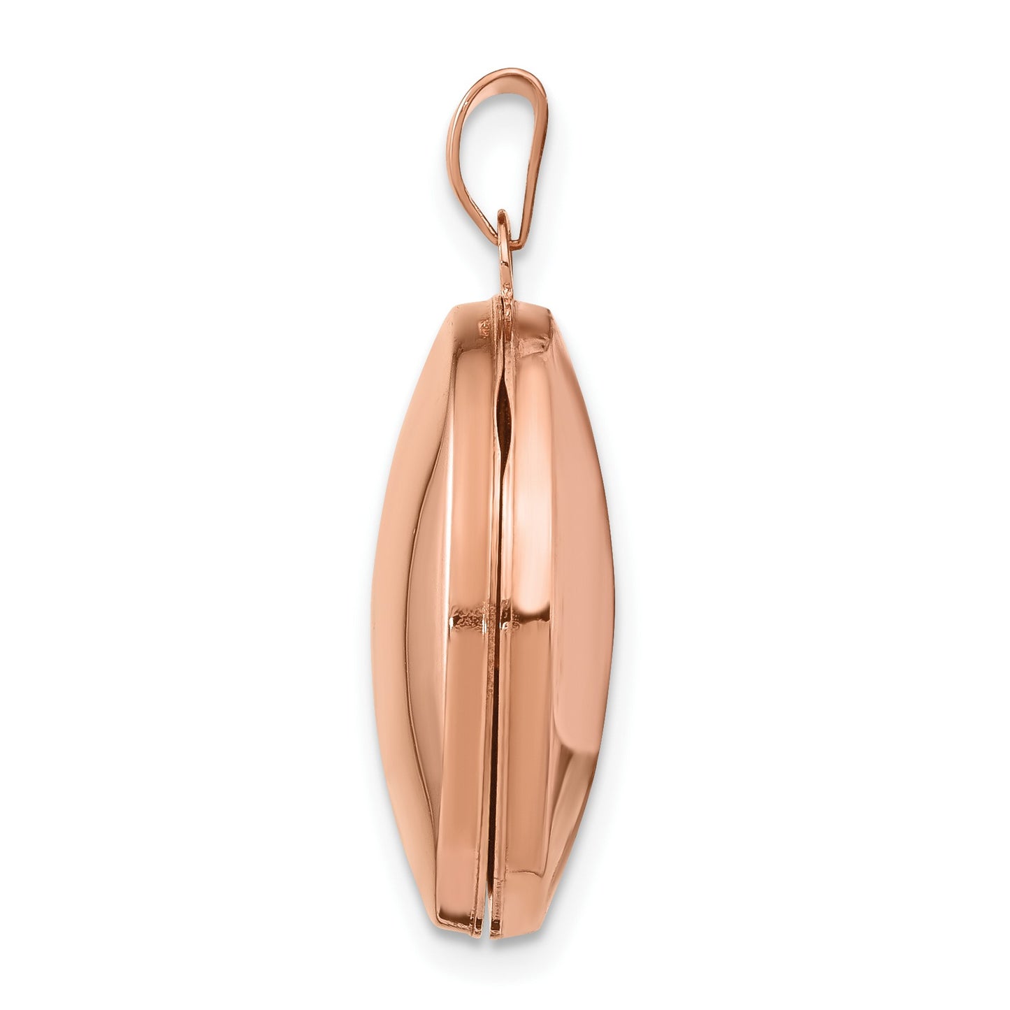 14k Rose Gold Polished Domed 20mm Round Locket