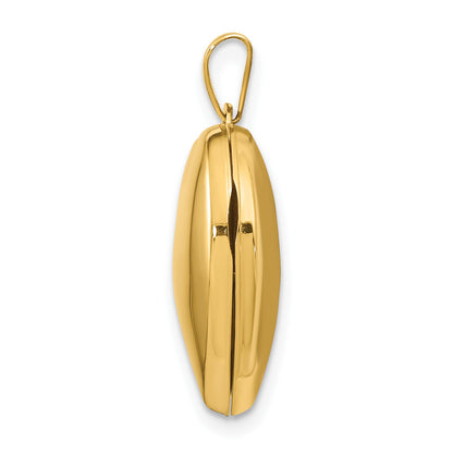 14k Polished Domed Plain 18mm Heart Locket