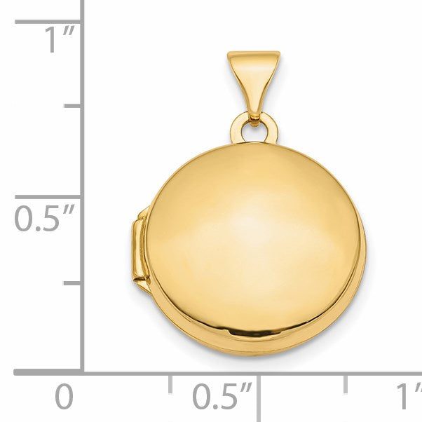 14k Polished Domed 16mm Round Locket