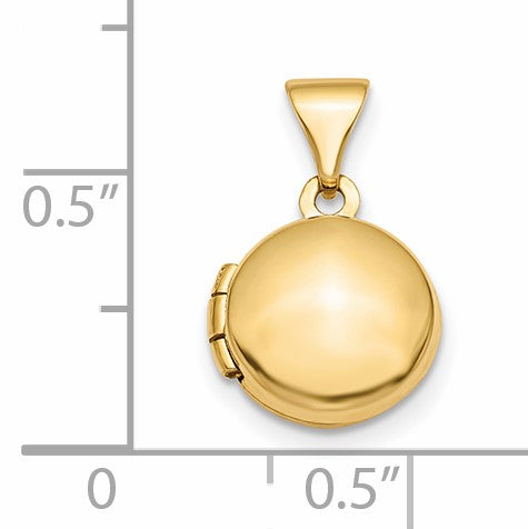 14k Polished Domed 10mm Round Locket