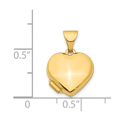 14K Heart 13mm Locket Pendant