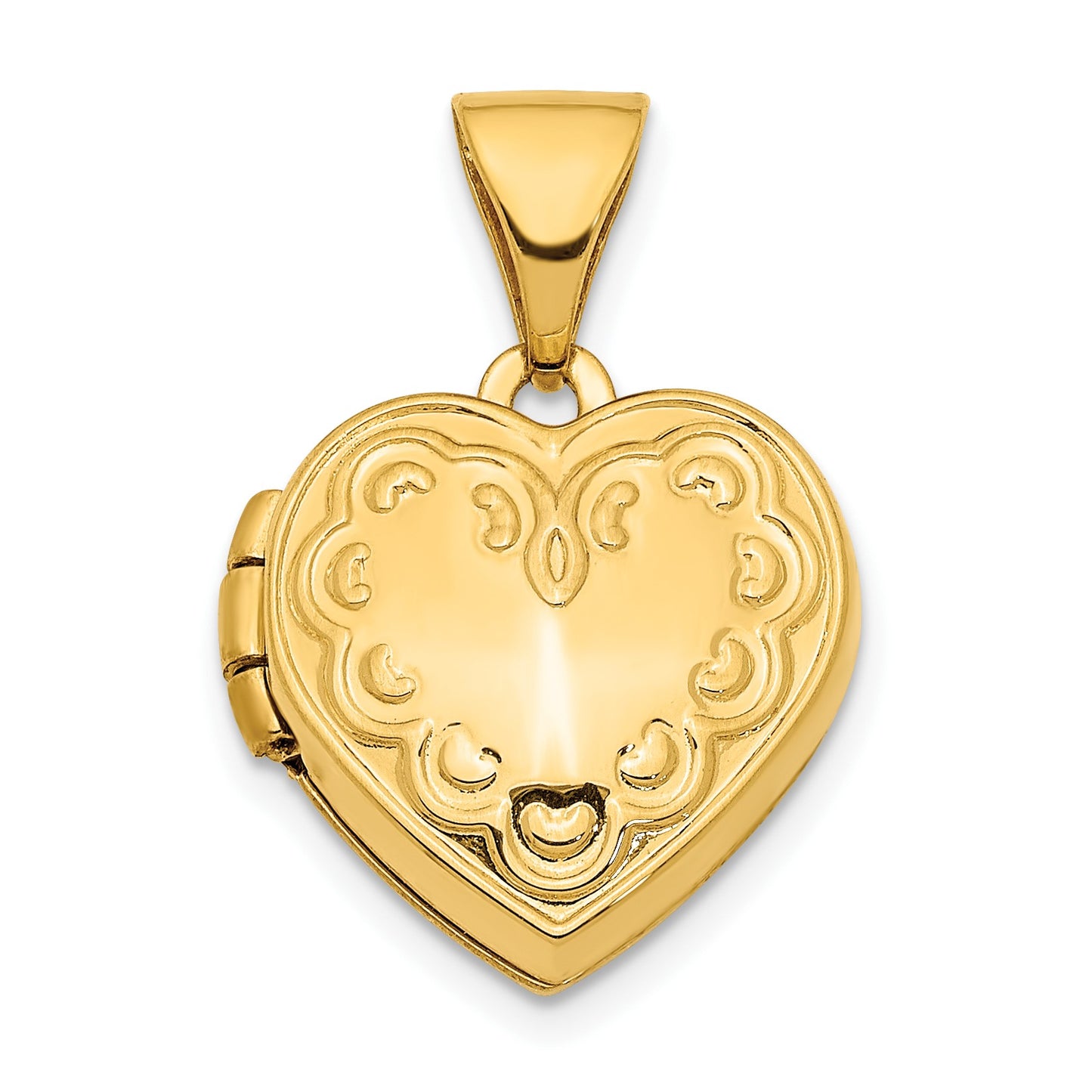 14K Heart Border 13mm Heart Locket