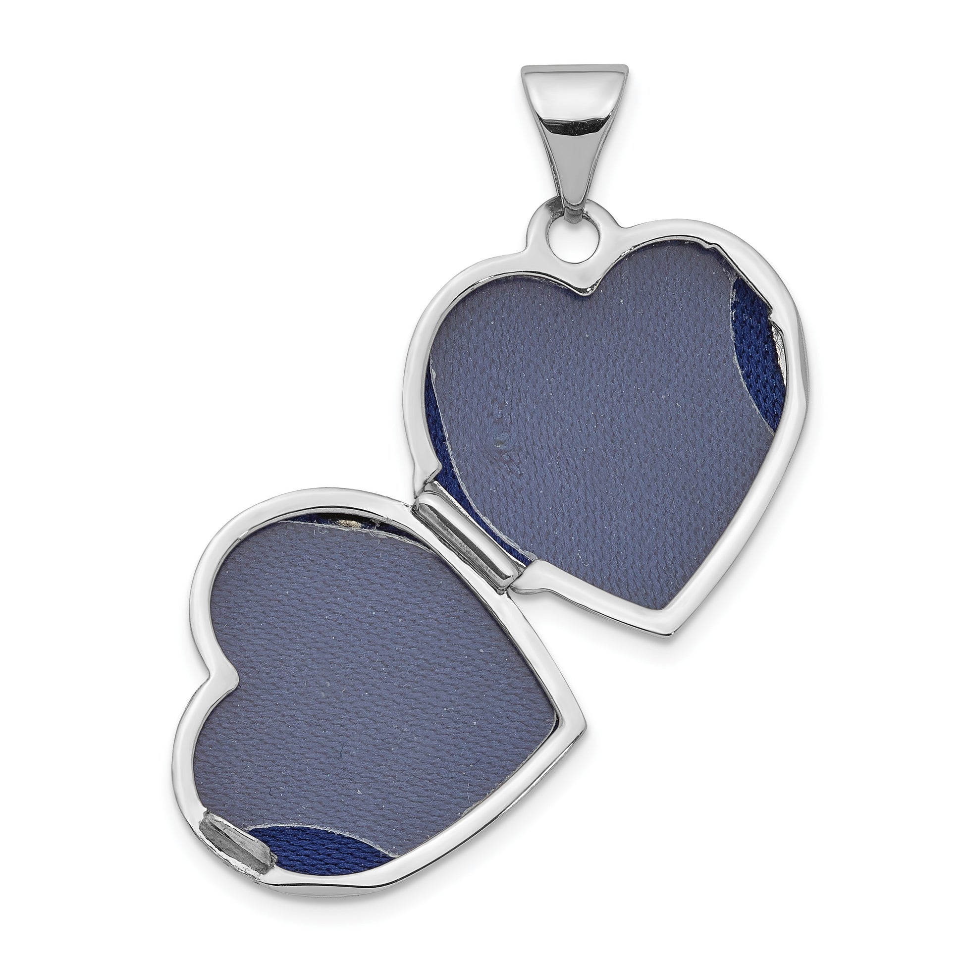14k White Gold Floral 15mm Heart Locket