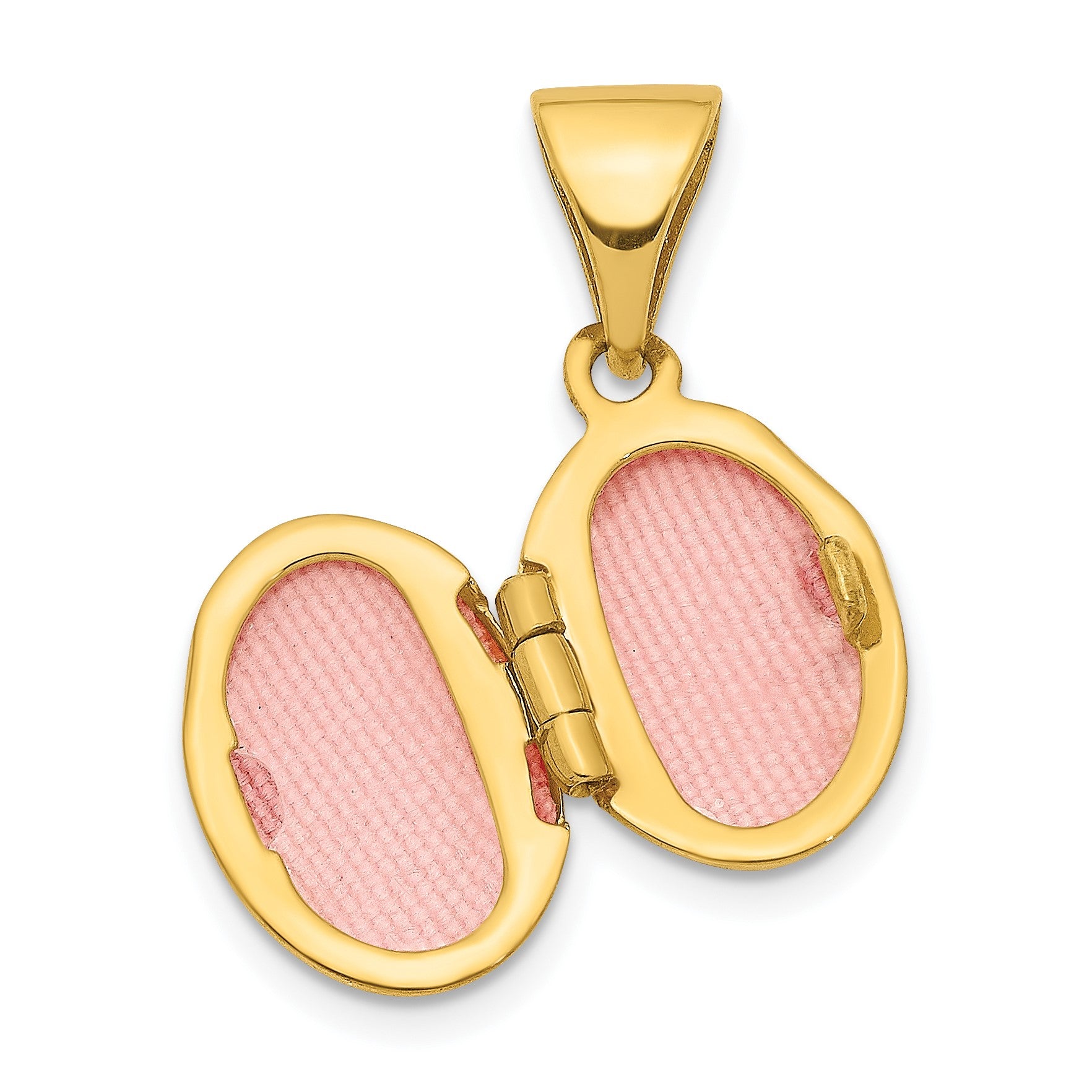14k Polished Plain 12mm Oval Locket