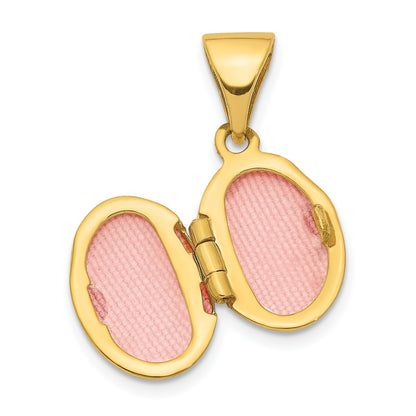 14k Polished Plain 12mm Oval Locket