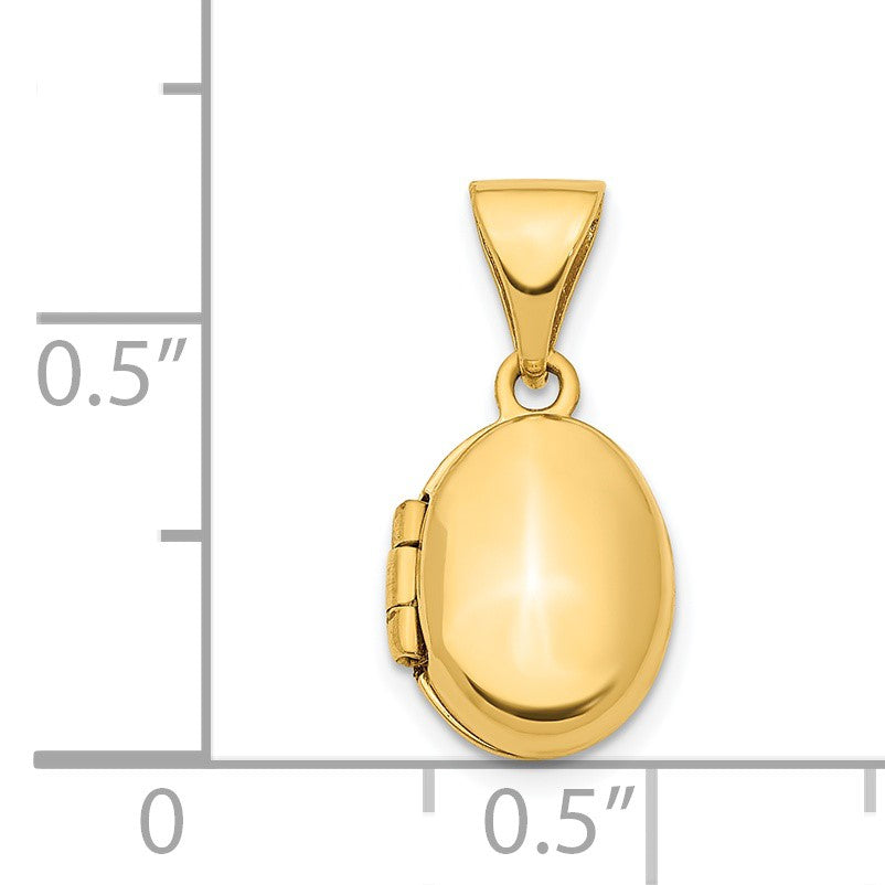 14k Polished Plain 12mm Oval Locket