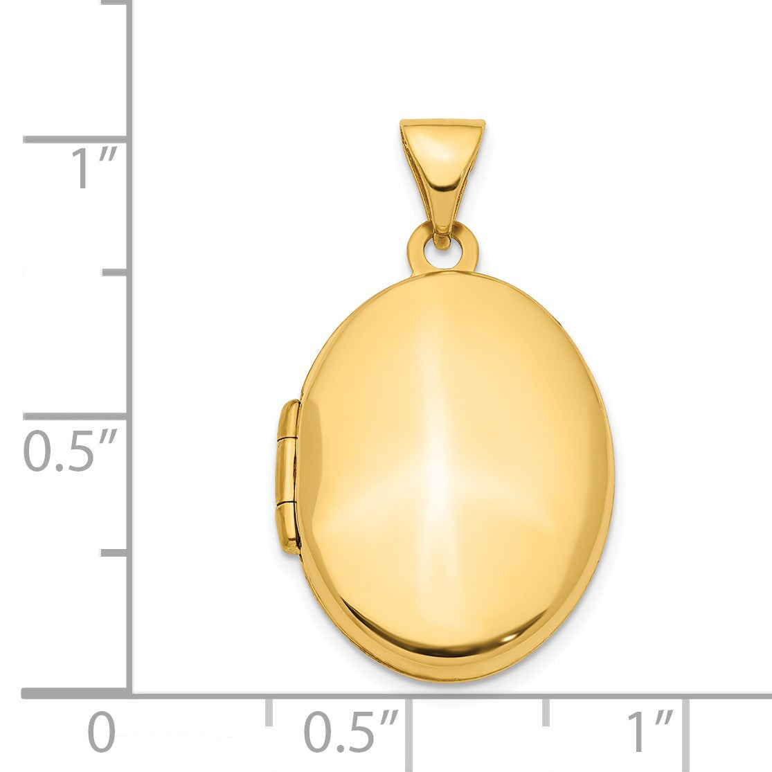 14k Polished Plain 21mm Oval Locket