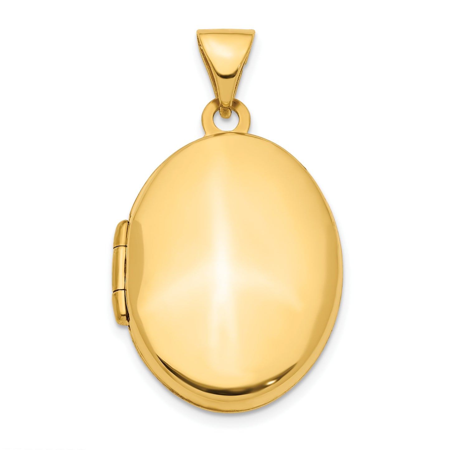 14k Polished Plain 21mm Oval Locket