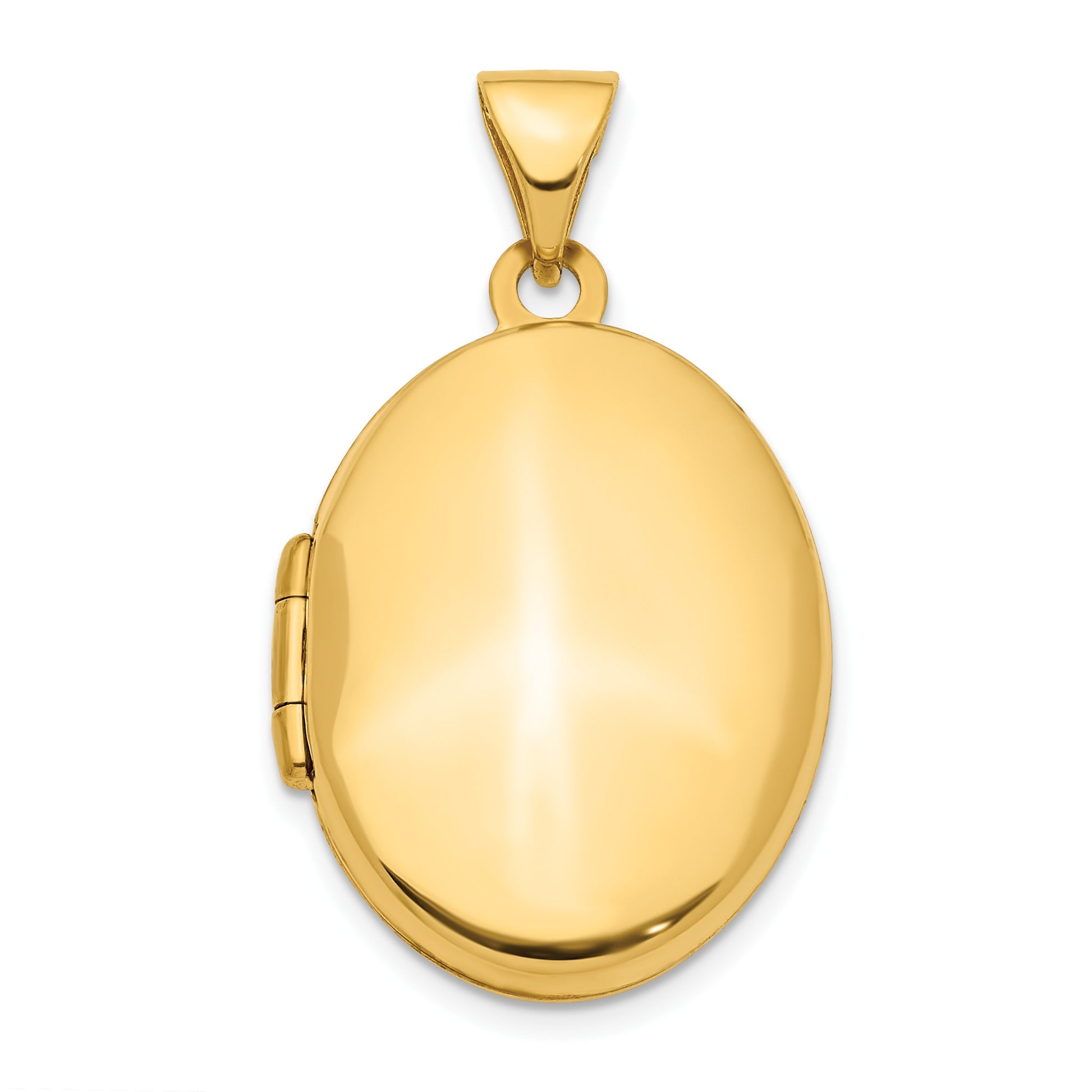 14k Polished Plain 21mm Oval Locket