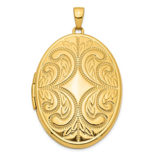 14K 38mm Large Oval Family Locket Pendant