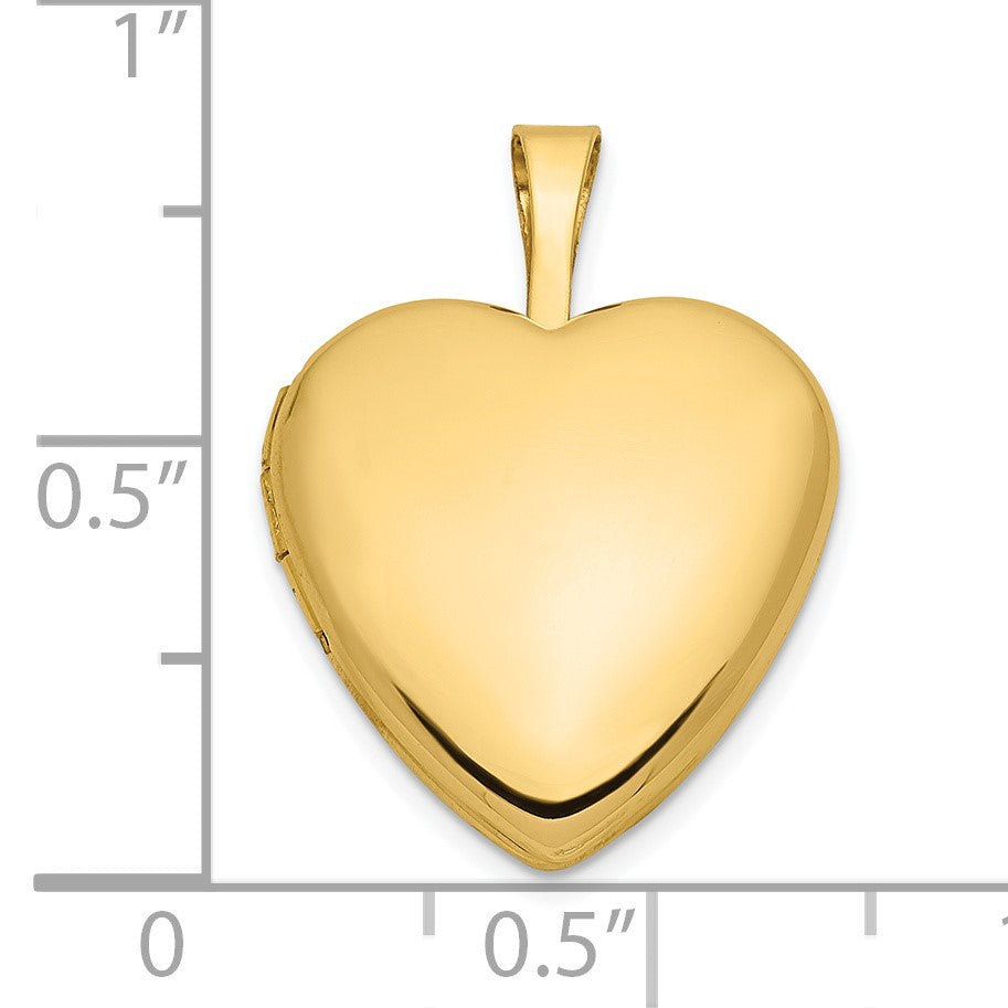 14k Polished 16mm Heart Locket