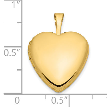14k Polished 16mm Heart Locket