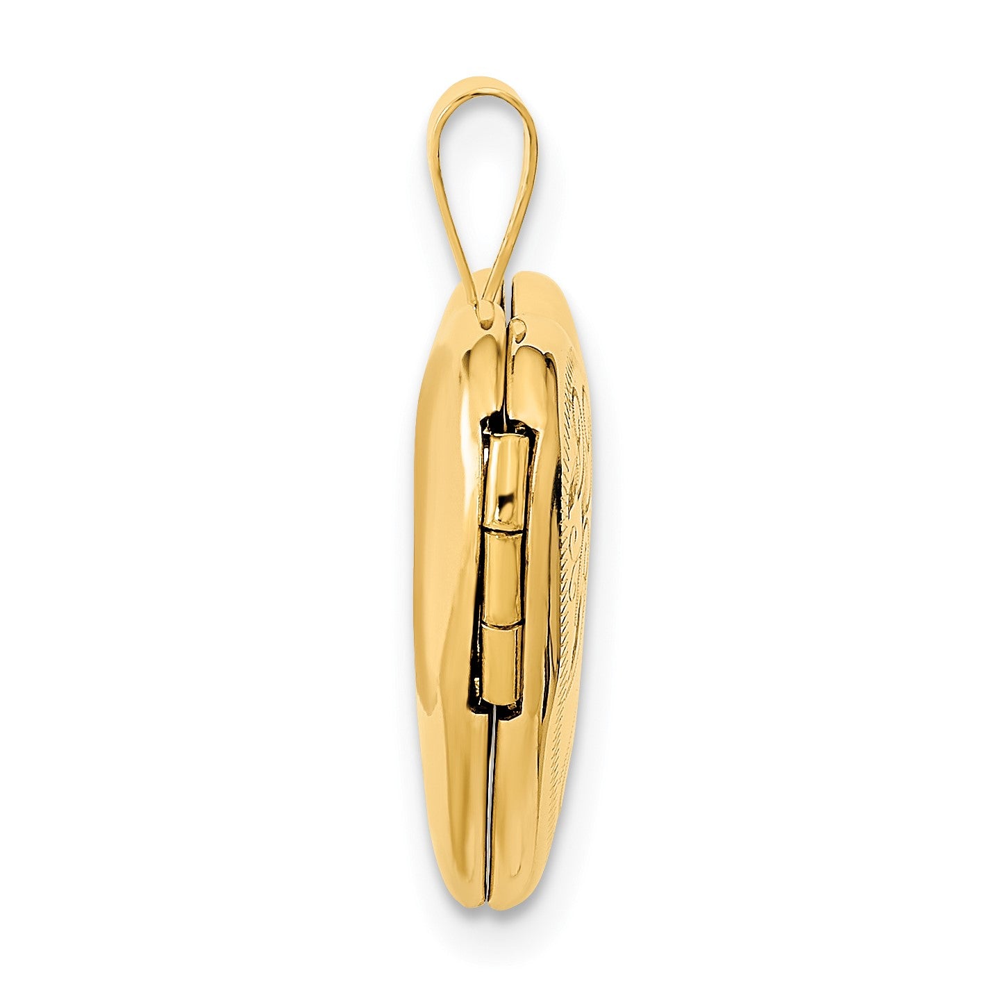 14k Leaf and Scroll 16mm Heart Locket