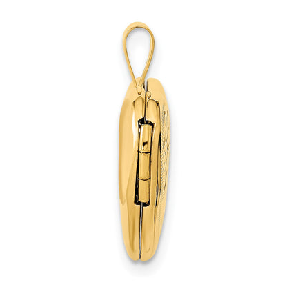 14k Leaf and Scroll 16mm Heart Locket