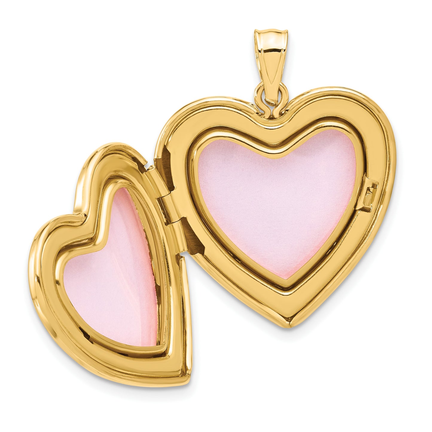 14K Polished Fancy Scrolled Design 24mm Heart Locket