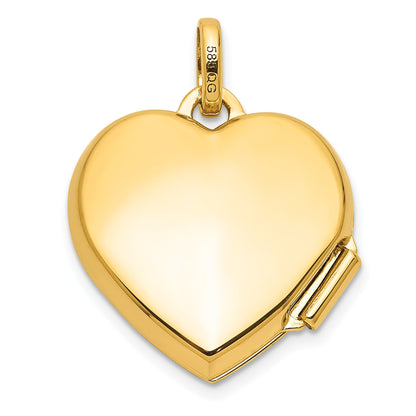 14K with Rose and White Rhodium CHASE THE RAINBOW 15mm Heart Locket