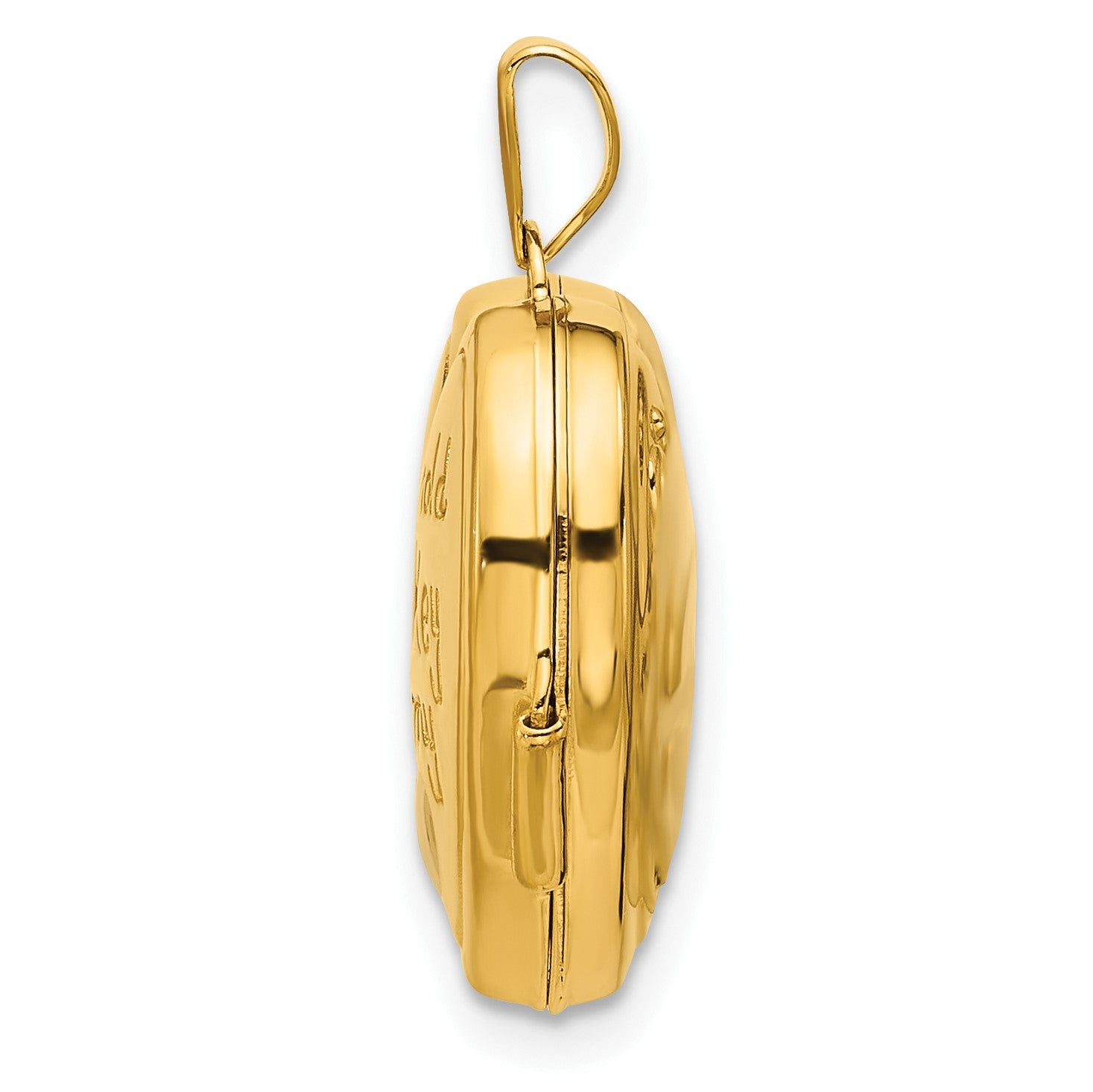 14K and White Rhodium Lock and Key Reverses to YOU HOLD THE KEY TO MY HEART 18mm Heart Locket