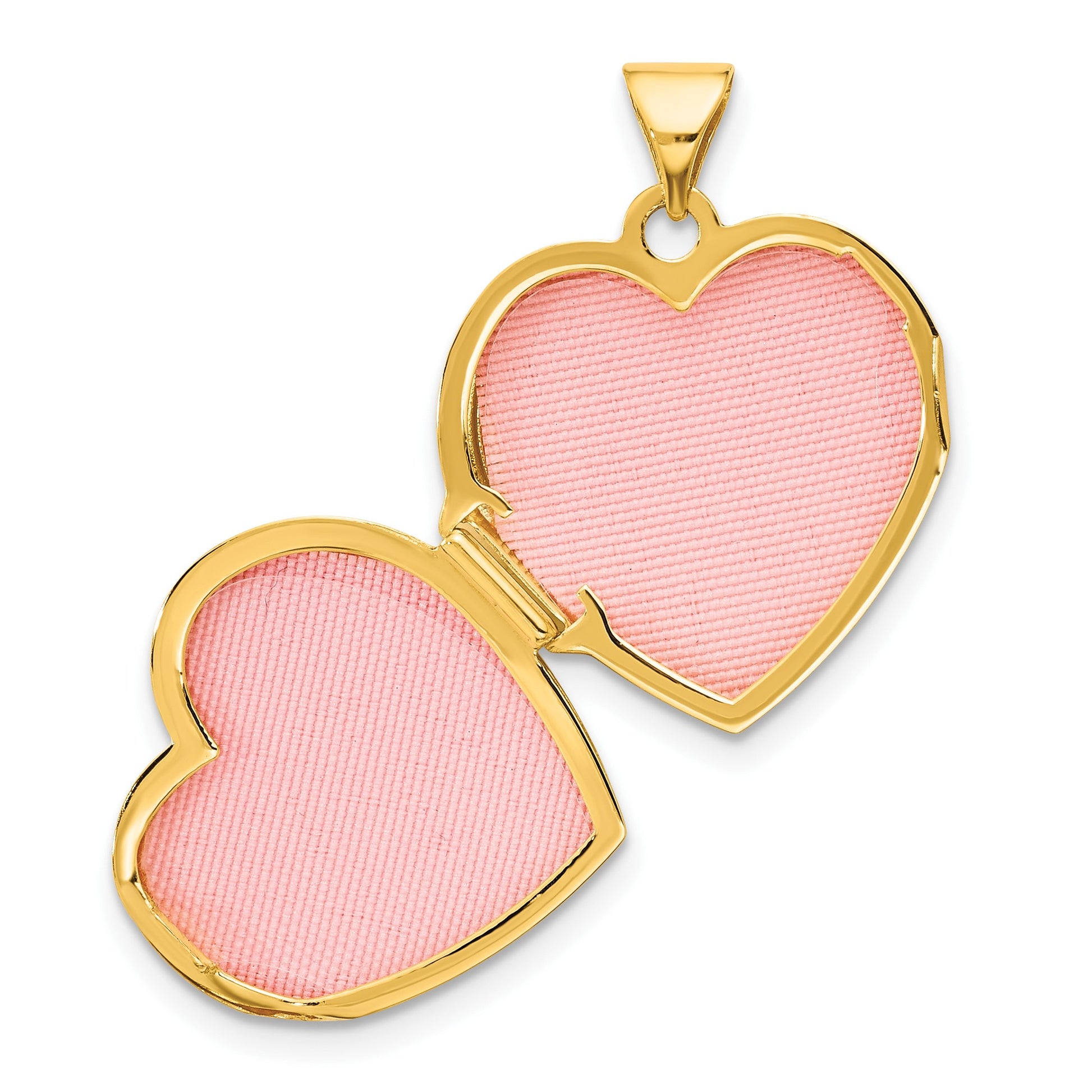 14K and White Rhodium Lock and Key Reverses to YOU HOLD THE KEY TO MY HEART 18mm Heart Locket