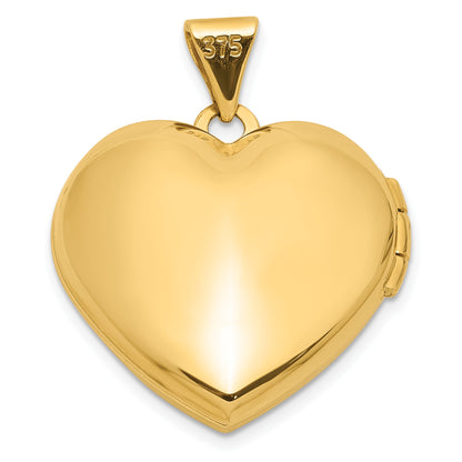 14K Polished White Agate MOM Script 18mm Heart Locket