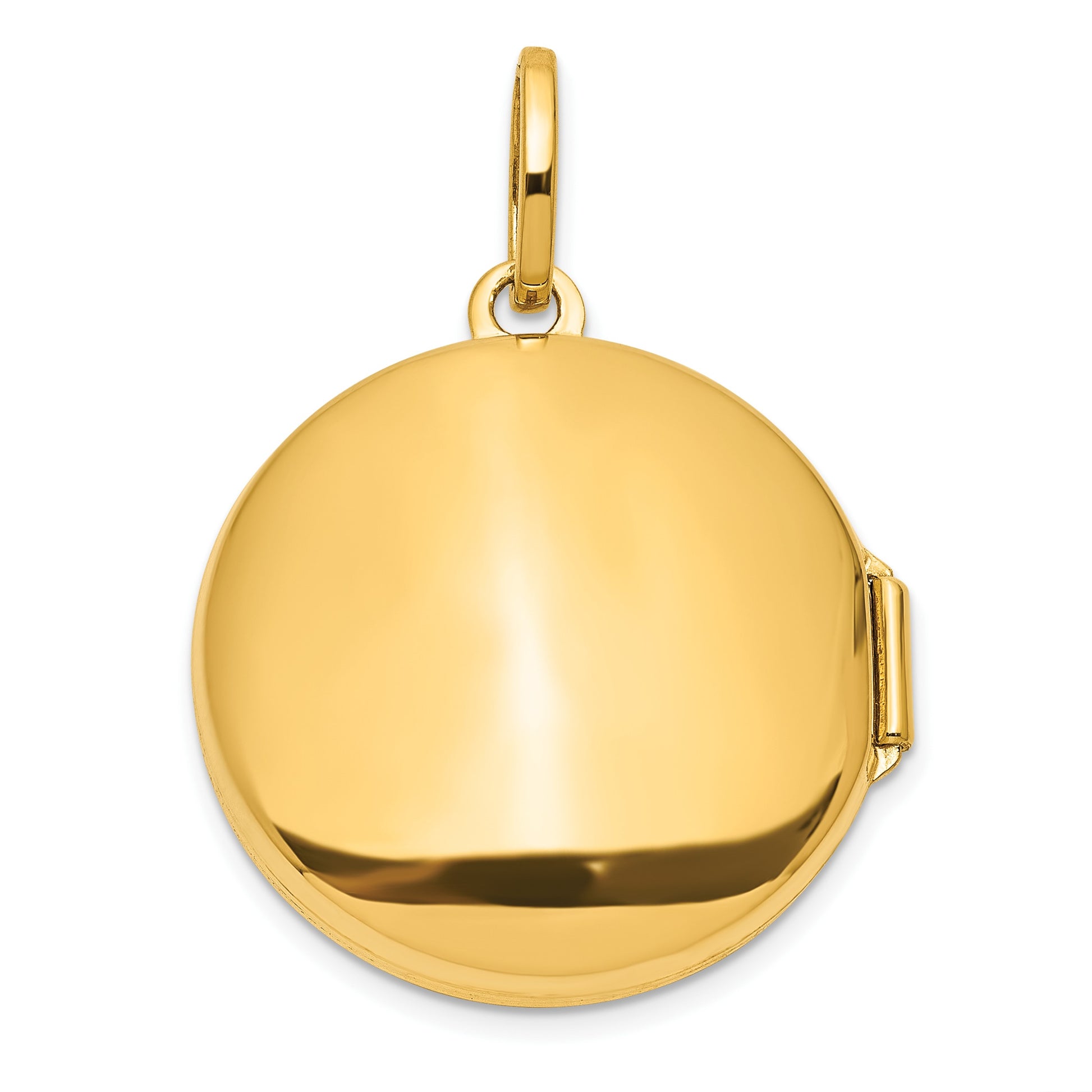 14K with White Rhodium Diamond Star and Moon 20mm Round Locket