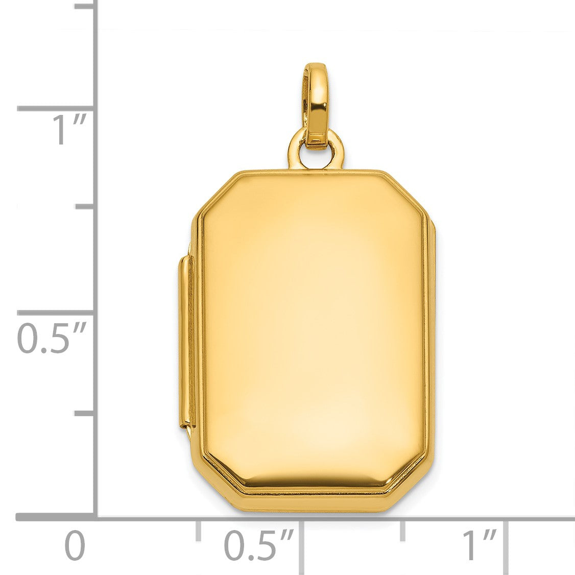 14k Polished 20x15mm Curved Rectangle Locket