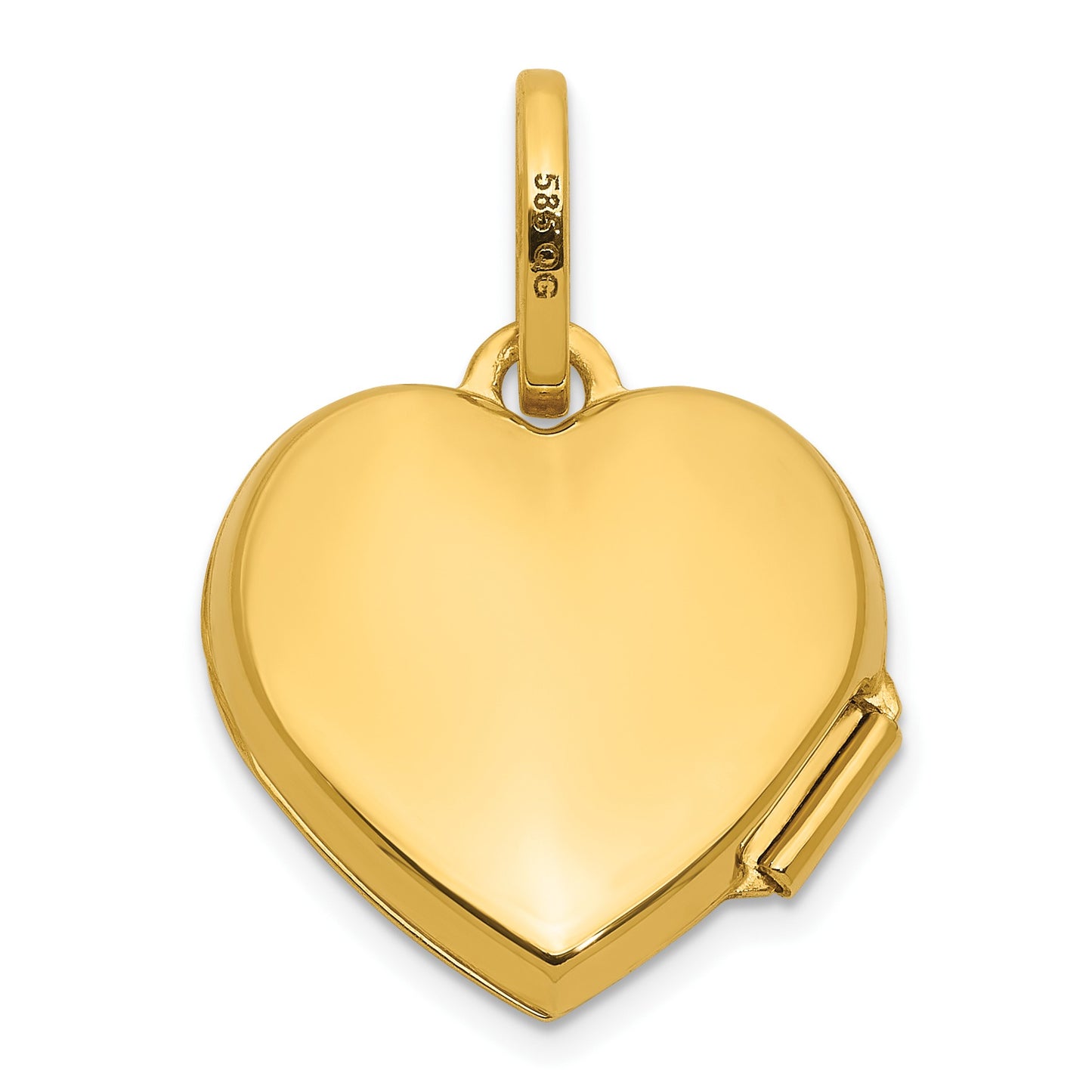 14k Polished with Beaded Edge Border 15mm Heart Locket