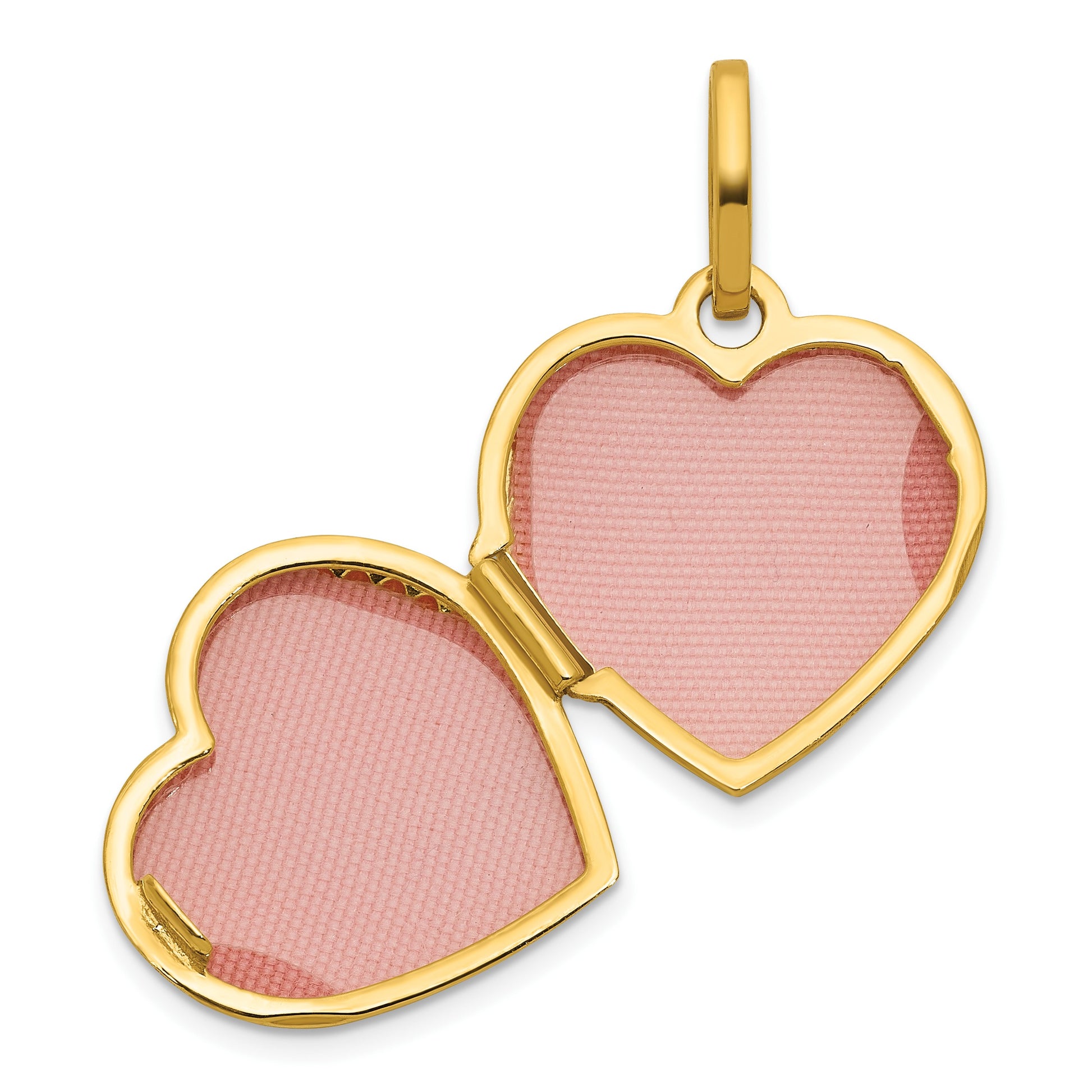 14k Polished with Beaded Edge Border 15mm Heart Locket