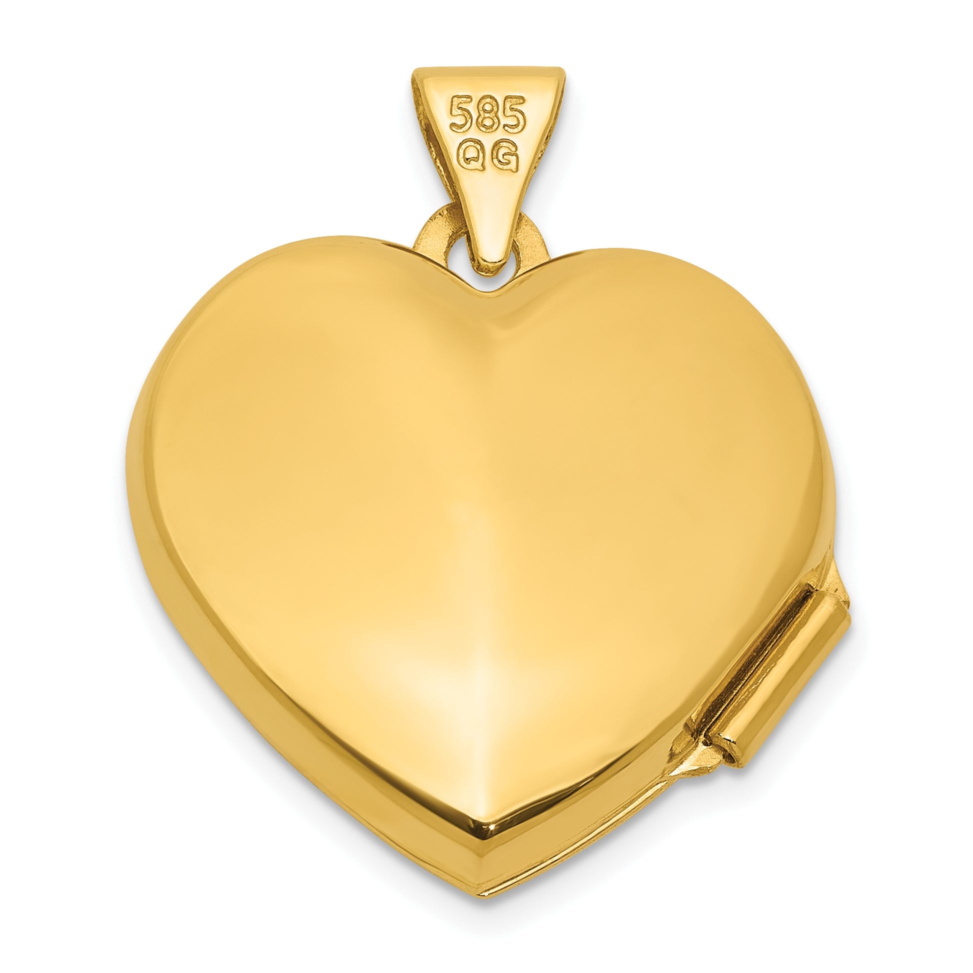 14k Polished White Topaz April Birthstone 18mm Heart Locket