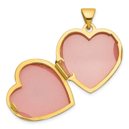 14k Polished Lab Created Sapphire September Birthstone 18mm Heart Locket