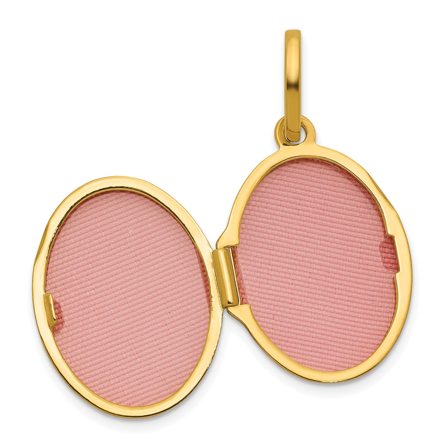 14k Polished with Beaded Border 17mm Oval Locket