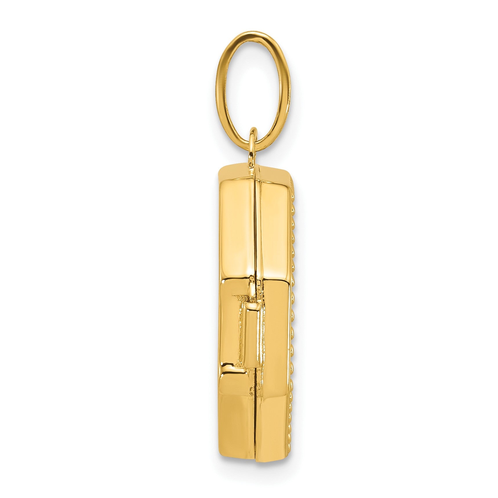 14k Polished with Beaded Border 18mm Octagon Shaped Locket