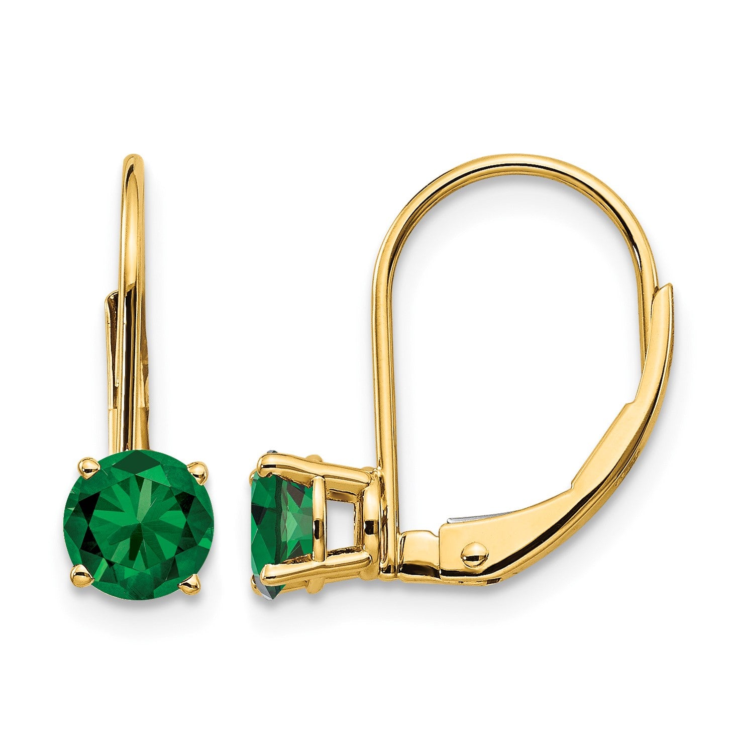 14k 5mm Round Mount St. Helens Leverback Earrings