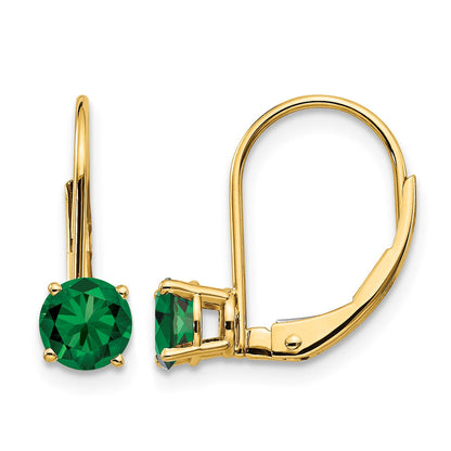 14k 5mm Round Mount St. Helens Leverback Earrings