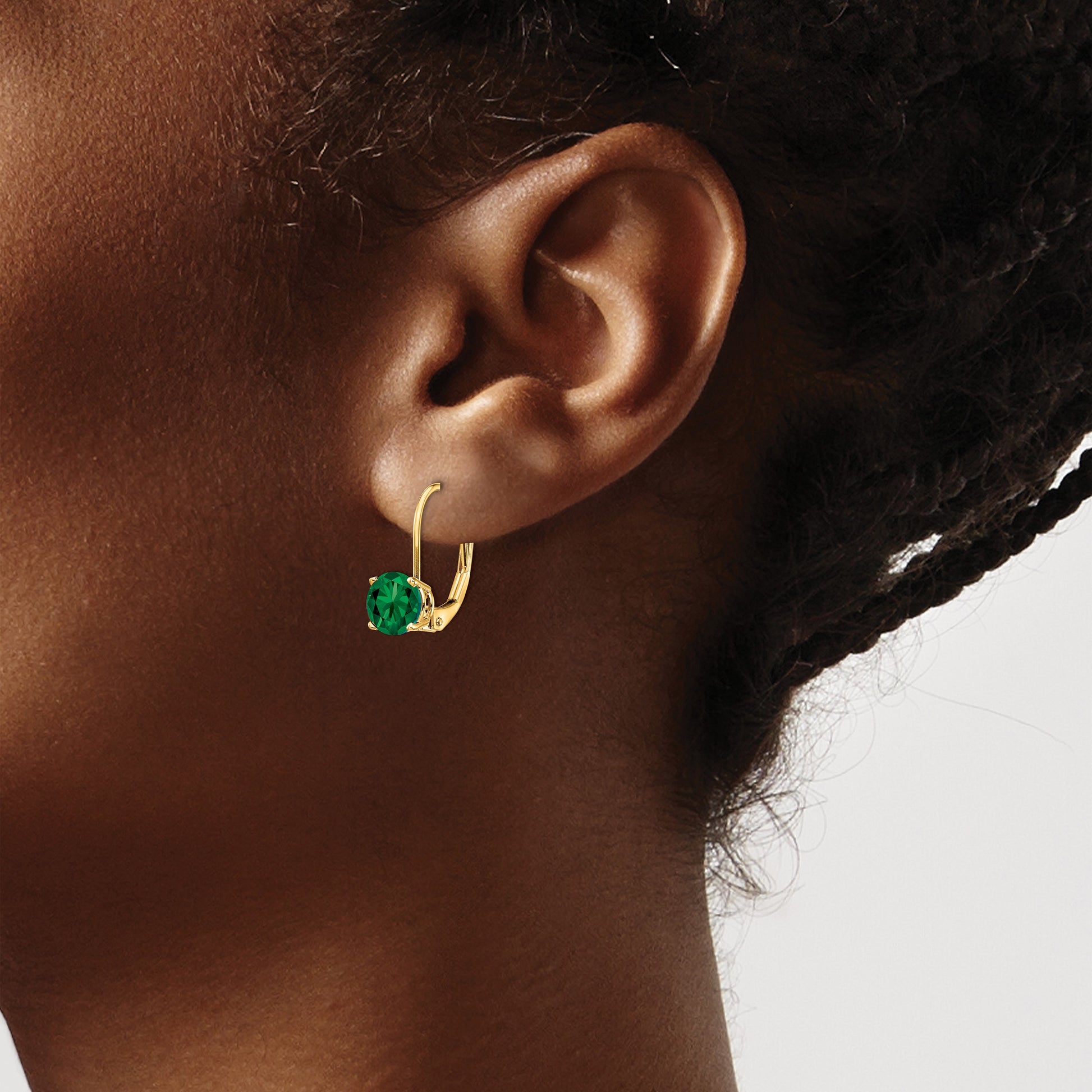 14k 6mm Round Mount St. Helens Leverback Earrings