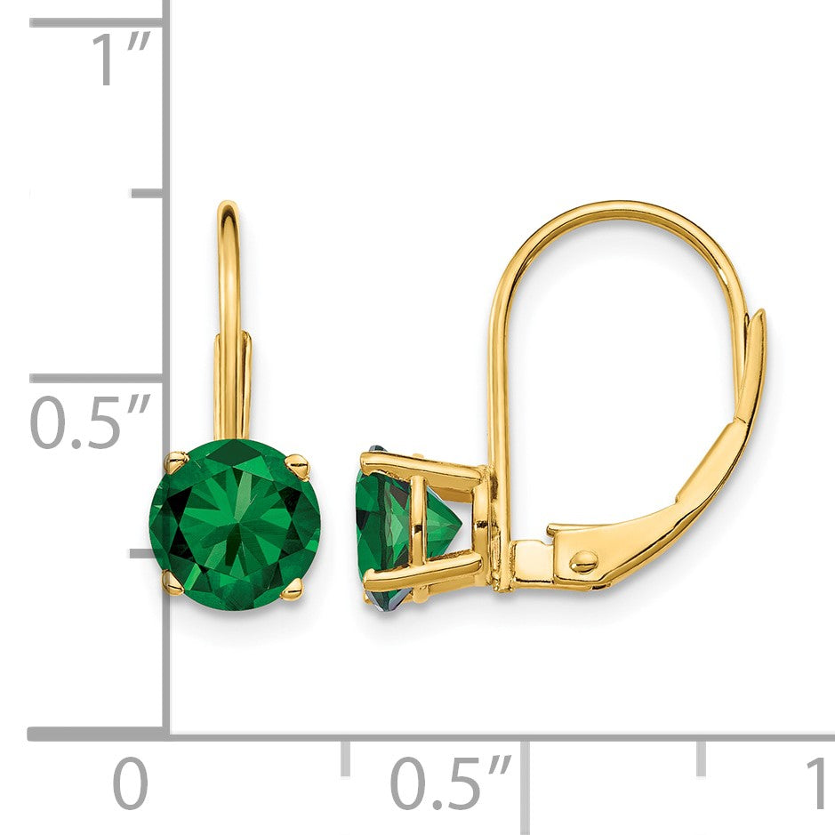 14k 6mm Round Mount St. Helens Leverback Earrings