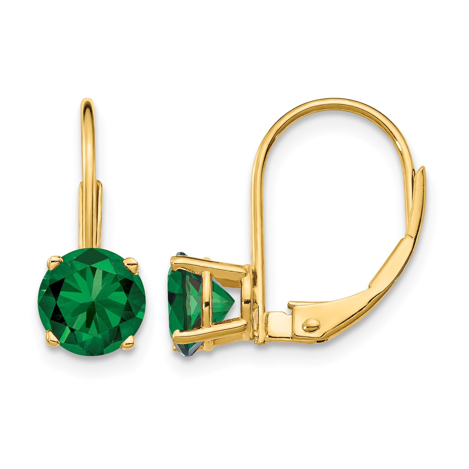 14k 6mm Round Mount St. Helens Leverback Earrings