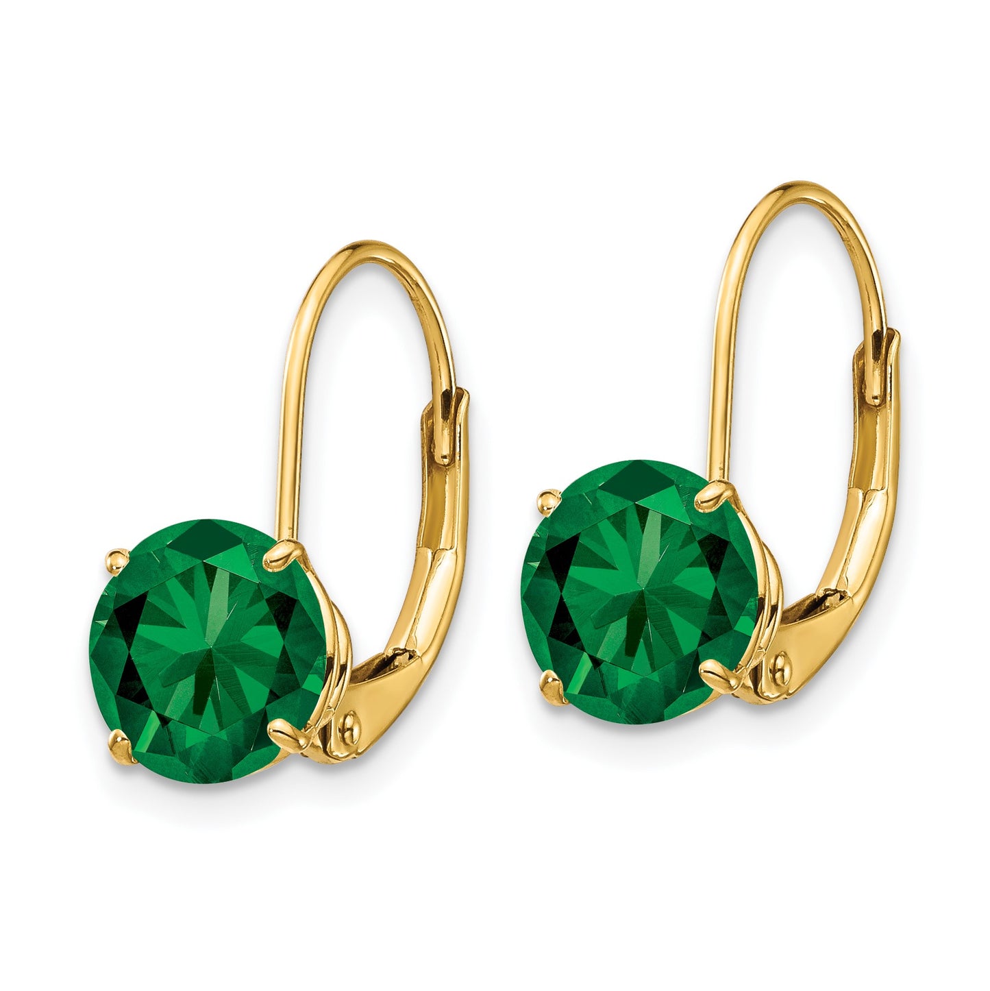 14k 7mm Round Mount St. Helens Leverback Earrings